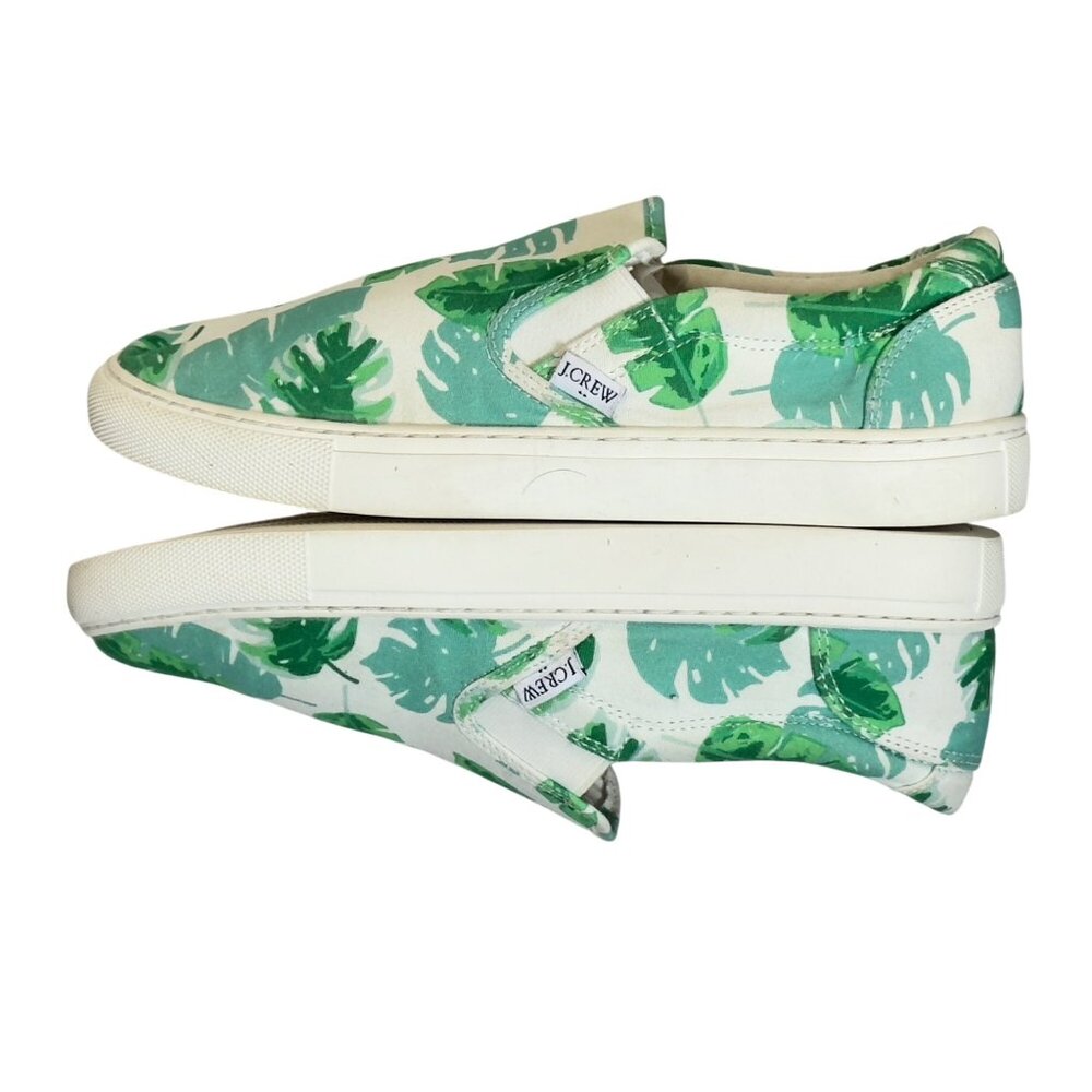 J.Crew Womens Tropical Leaf Print Canvas Slip-On Sneakers - Picture 5 of 9